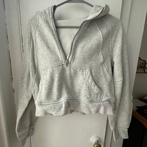 Light grey lululemon scuba cropped hoodie